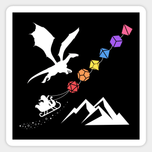 Nerdy Christmas Rainbow Polyhedral Dice Set Tabletop RPG Addict Sticker